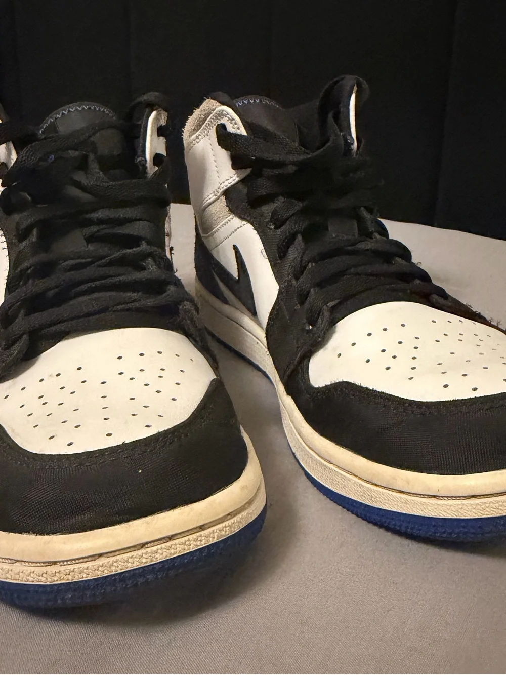 Jordan Men's Sneakers in White, Black & Blue